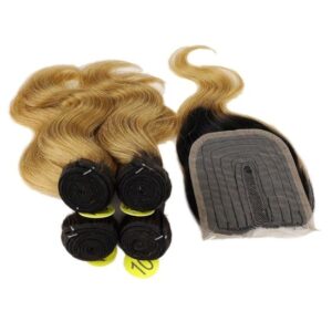 Bundles w/Closure, Raw Human Virgin Body Wave (Set of 5)