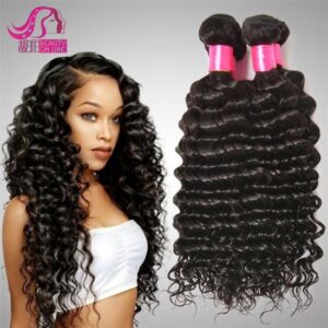 Deep Wave Brazilian Human Hair with closure, 8”-30” bundles, starting at 30.00 and up, with a closure sold separately.